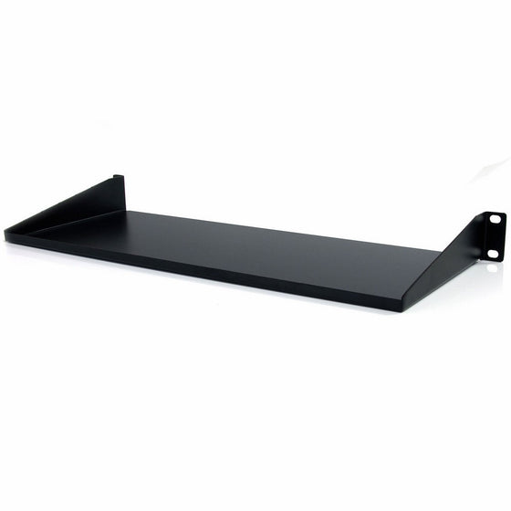 StarTech.com CABSHELF1U 1U 7in Depth Universal Fixed Rack Mount Shelf - 33lbs/15kg - 1U Rack Shelf - Server Cabinet Shelf - Fixed Rack Shelf