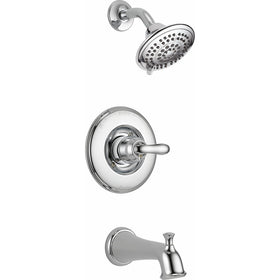 Delta T14494 Linden 14 Series Single-Function Tub and Shower Trim Kit with 5-Spray Touch Clean Shower Head, Chrome (Valve Not Included)