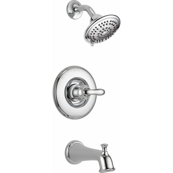 Delta T14494 Linden 14 Series Single-Function Tub and Shower Trim Kit with 5-Spray Touch Clean Shower Head, Chrome (Valve Not Included)