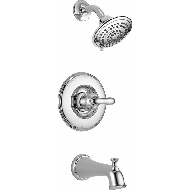 Delta T14494 Linden 14 Series Single-Function Tub and Shower Trim Kit with 5-Spray Touch Clean Shower Head, Chrome (Valve Not Included)