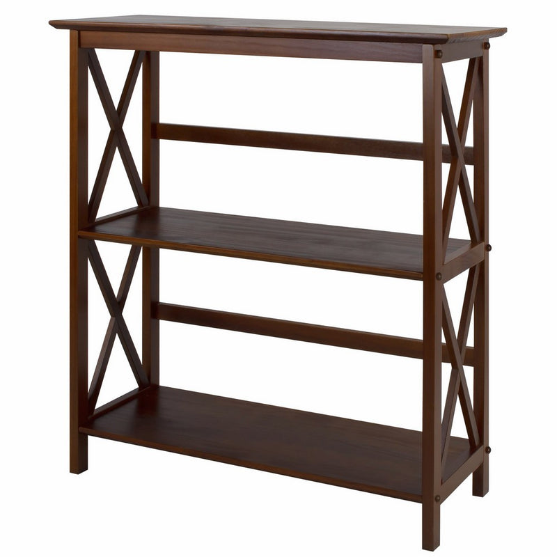 Casual Home Montego 3-Shelf Bookcase-Walnut