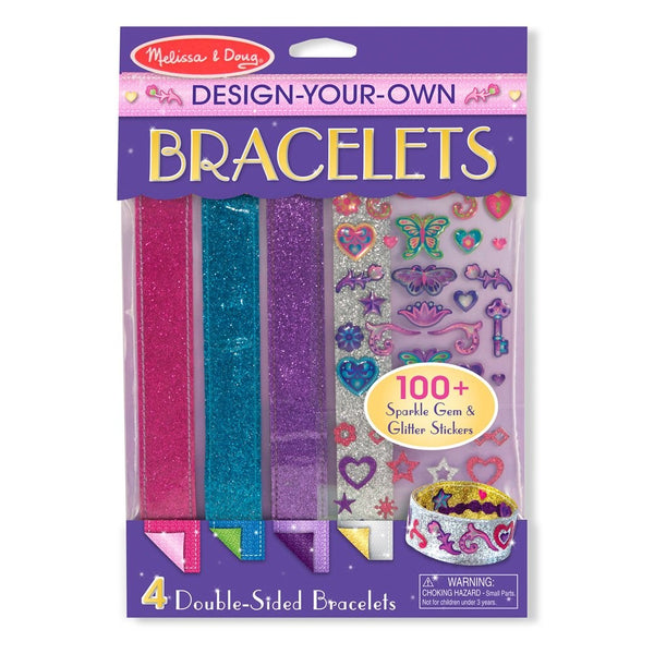 Melissa & Doug Design-Your-Own Bracelets With 100 Sparkle Gem and Glitter Stickers