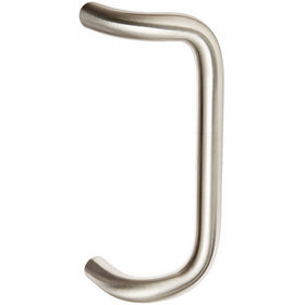 Rockwood BF157.32D Stainless Steel 90-Degree Offset Door Pull, 1" Diameter x 10" Center-to-Center, Through Bolt Mounting for 1-3/4" Door, Satin Finish