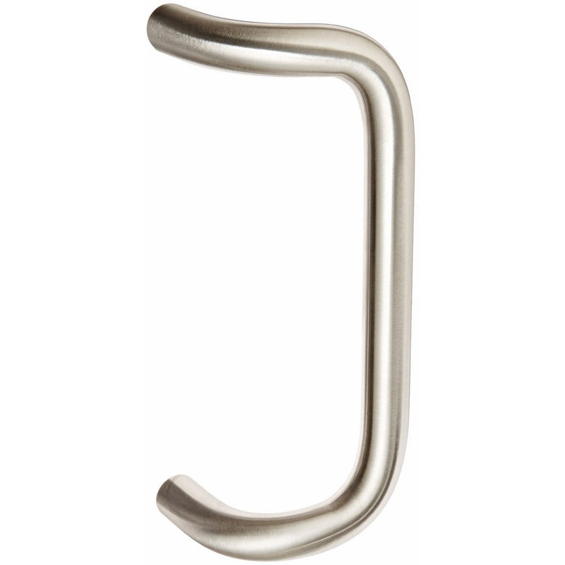 Rockwood BF157.32D Stainless Steel 90-Degree Offset Door Pull, 1" Diameter x 10" Center-to-Center, Through Bolt Mounting for 1-3/4" Door, Satin Finish