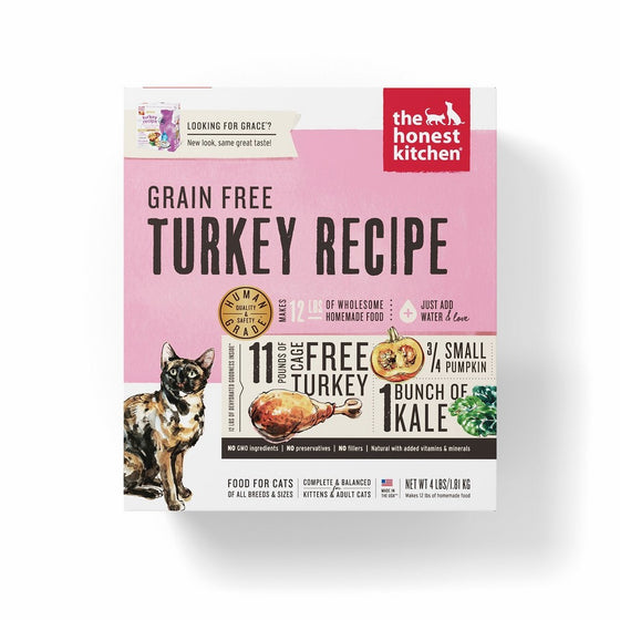 Honest Kitchen The Grain Free Turkey Cat Food Recipe, 4 lb box - Grace