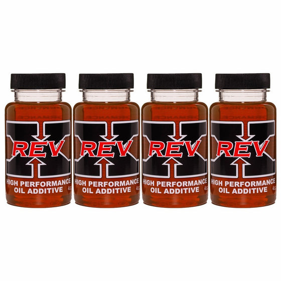 REV-X High Performance Oil Additive Four Pack - Treats 24 Qts. - 4 fl. oz. Bottles (4)