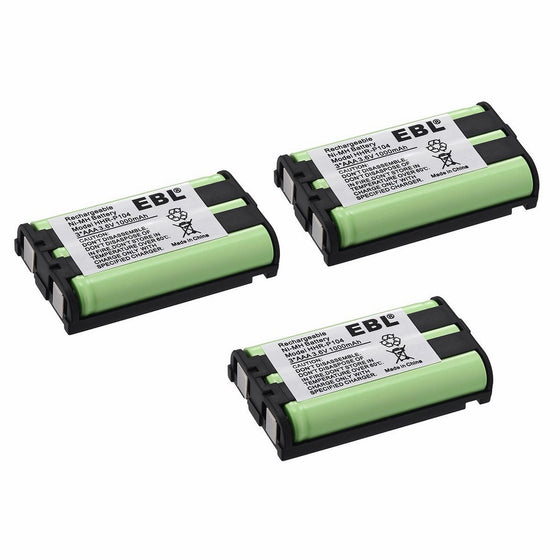 EBL Performance HHR P104 HHR-P104A 1000mAh 3.6V Home Cordless Phone Batteries Rechargeable Batteries for HHR-P104 P104A KX-TG2314 KX-TG2388B (3 Packs)
