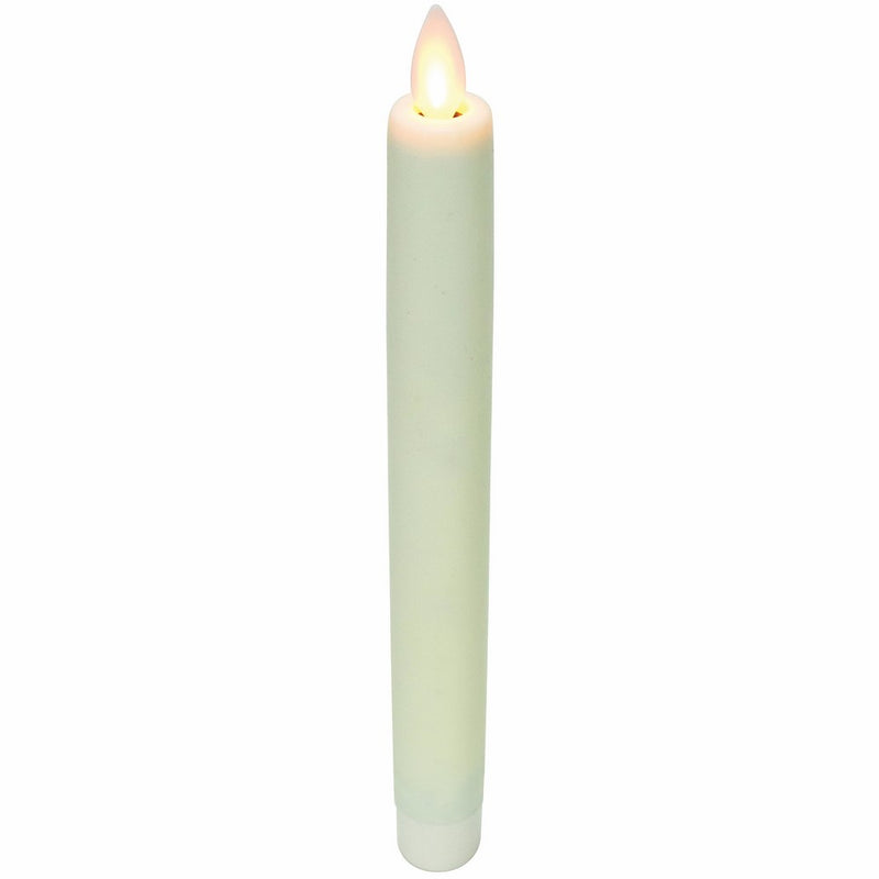 Boston Warehouse Mystique Flameless Candle, Ivory 8" Taper, Real Wax Candle With Realistic Flickering Wick, Battery Operated