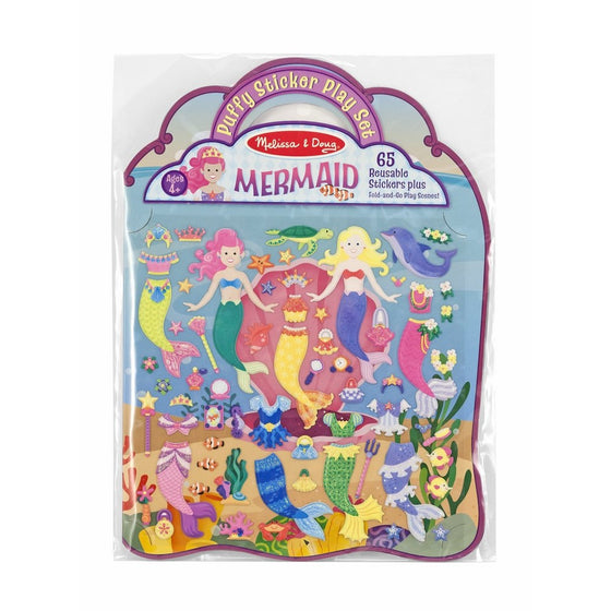 Melissa & Doug Puffy Sticker Activity Book: Mermaids - 65 Reusable Stickers