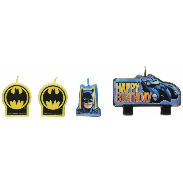 Batman Candle Set, 4 Pieces, Made from Wax, For Birthday, by Amscan