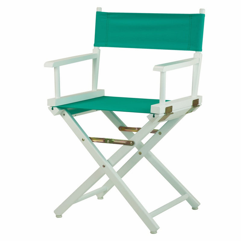 Casual Home 18" Director's Chair White Frame with Teal Canvas