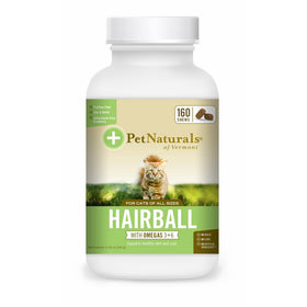 Pet Naturals of Vermont - Hairball, Daily Digestive, Skin and Coat Support for Cats, 160 Bite-Sized Chews