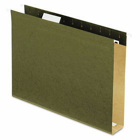Pendaflex Extra Capacity Reinforced Hanging File Folders, 2", Letter Size, Standard green, 1/5 Cut, 25/BX (4152x2)