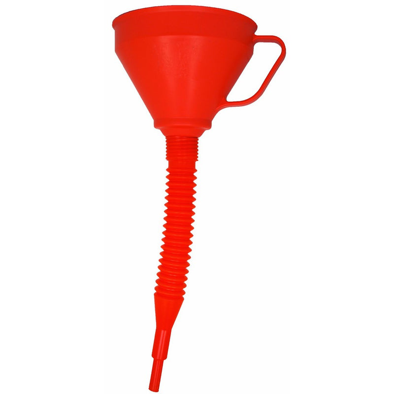 Attwood 14580-1 Marine Non-Splashing Filter Funnel with Handle and Long Flexible Nozzle, Red Finish