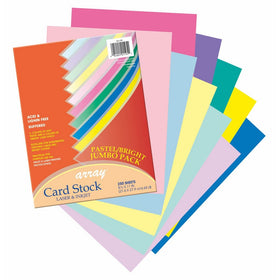 Pacon Card Stock, 8 1/2 inches by 11 inches, Pastel & Bright Color Assortment, 250 Sheets (101195)