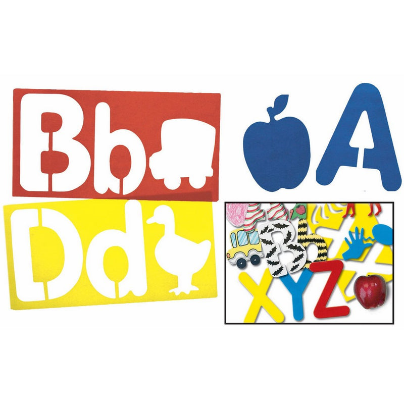 Royclo R5618 Big Alphabet and Picture Stencils, (Set of 26)