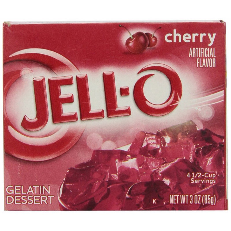 Jell-O Gelatin Dessert, Cherry, 3-Ounce Boxes (Pack of 24)