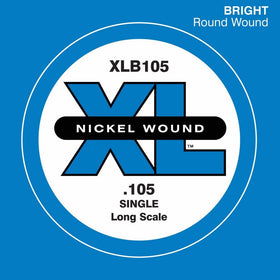 D'Addario XLB105 Nickel Wound Bass Guitar Single String, Long Scale.105