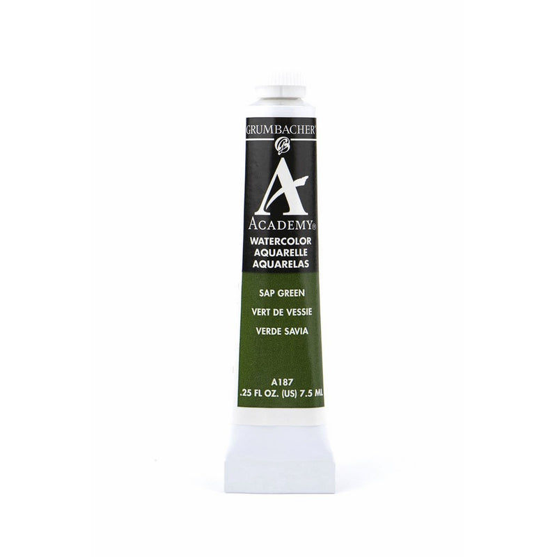 Grumbacher Academy Watercolor Paint, 7.5ml/0.25 Ounce, Sap Green (A187)
