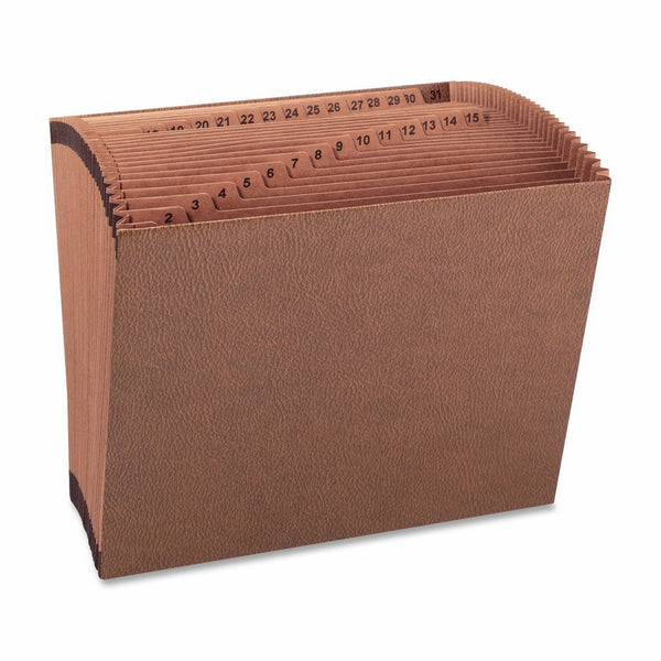 Sparco Accordion Files, No-Flap, 31 Pockets, 1-31, Letter, 12 x 10 Inches, Brown (SPR26535)