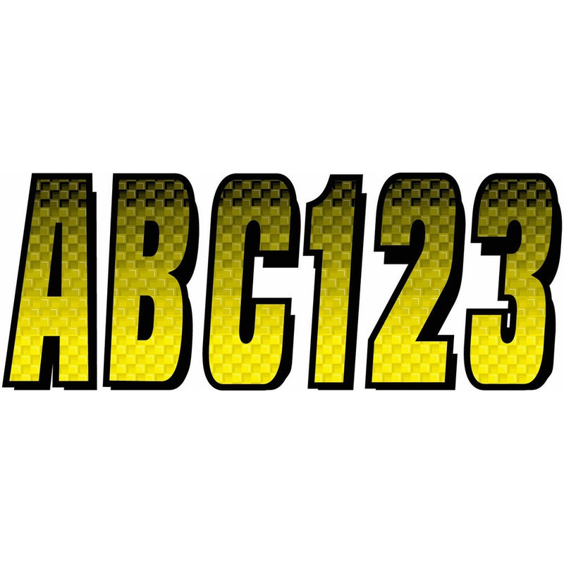 Hardline Products Series 300 Factory Matched 3-Inch Boat & PWC Registration Number Kit, Yellow/Black