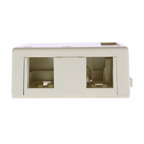 Leviton 41089-2IP QuickPort Surface Mount Housing, 2-Port, Ivory, Includes 1 Blank QuickPort Insert