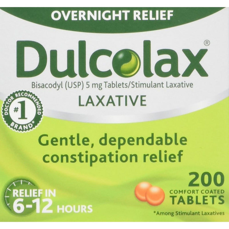 Dulcolax Laxative - 5 mg - 200 Comfort Coated Tablets