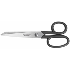 Westcott Kleencut Stainless Steel Adjustable Straight Scissors, Black, 7"
