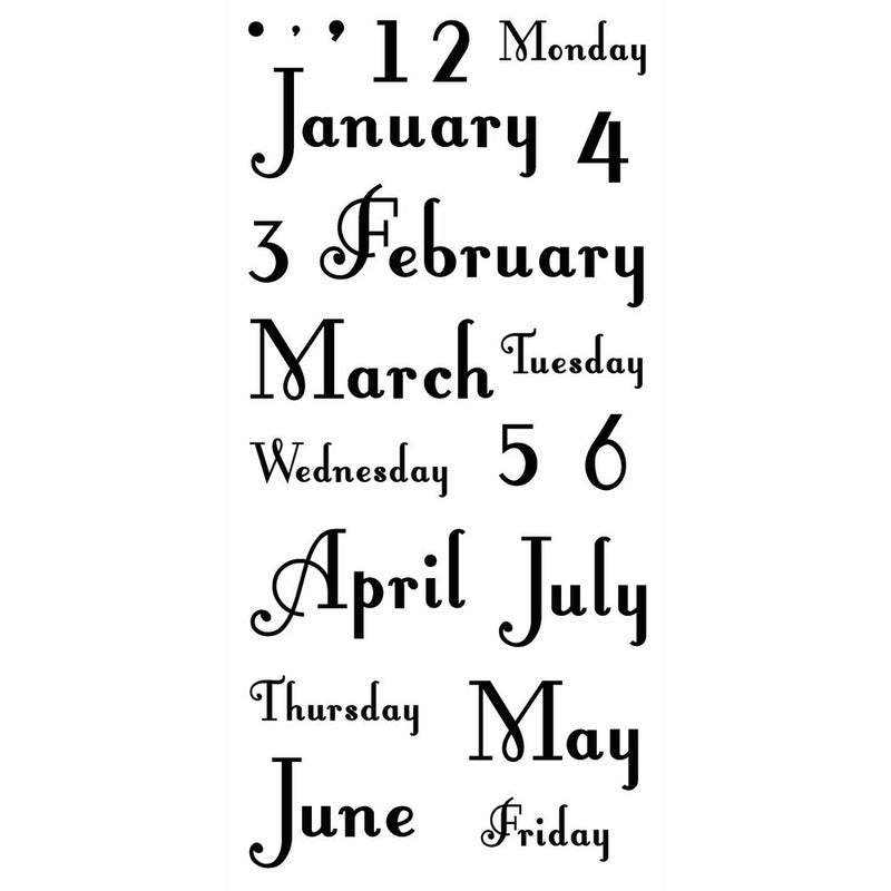 Inkadinkado Months and Days Clear Stamps