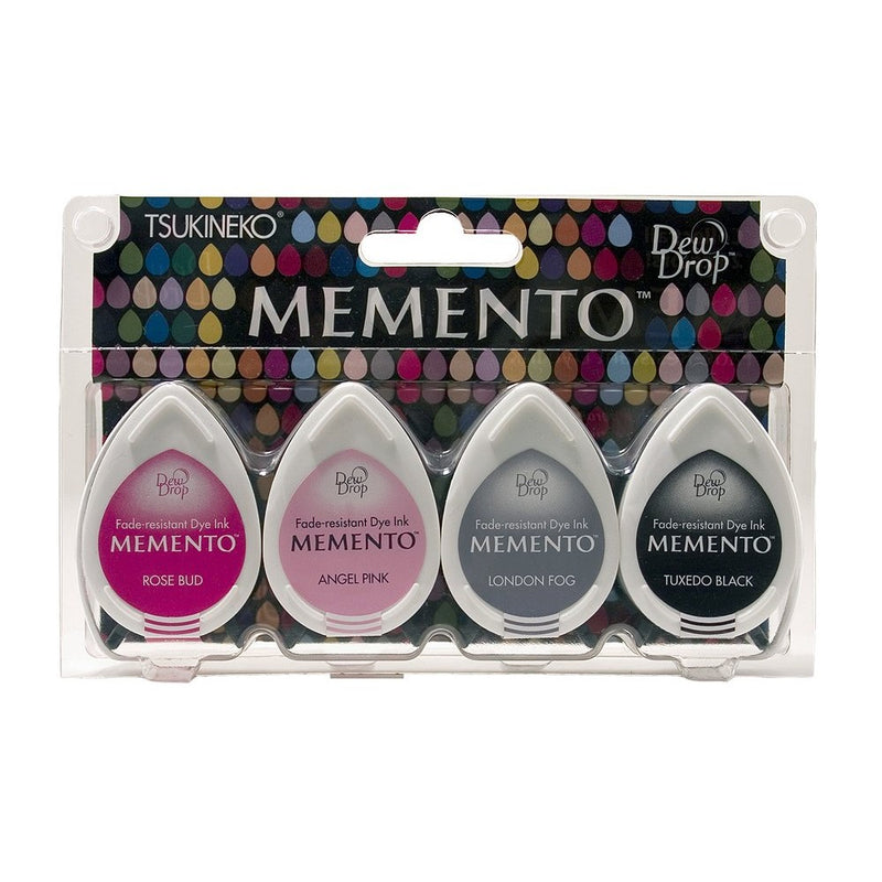 Tsukineko 4-Pack Assortment Memento Dew Drops Fade-Resistant Ink, Girls' Night Out