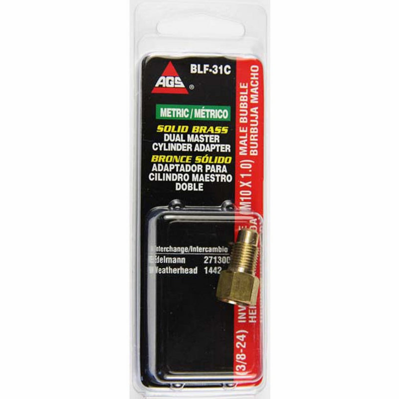 Brass Adapter, Female(3/8-24 Inverted), Male(M10x1.0 Bubble), 1/card