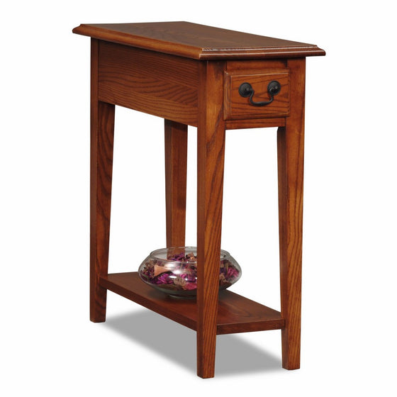 Leick Chair Side End Table, Medium Oak Finish