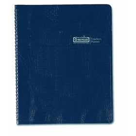 House of Doolittle Teachers Planner with Seating Chart, 7 Periods, and Records, 8.5 X 11 Inches Blue Leatherette (HOD50907)