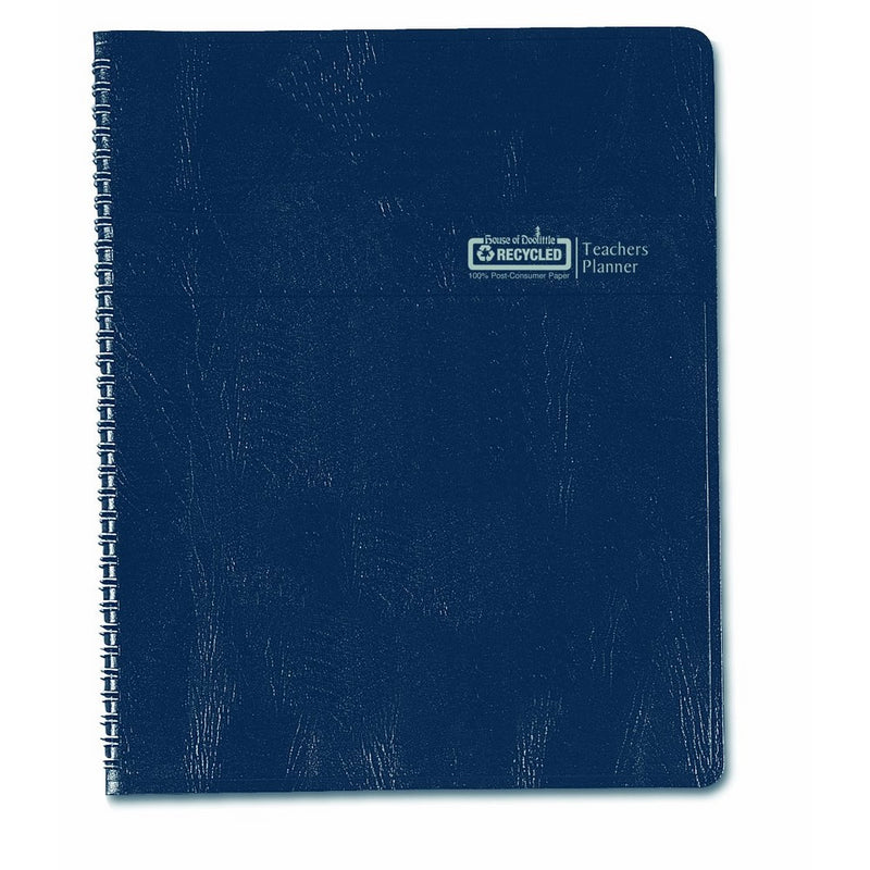 House of Doolittle Teachers Planner with Seating Chart, 7 Periods, and Records, 8.5 X 11 Inches Blue Leatherette (HOD50907)