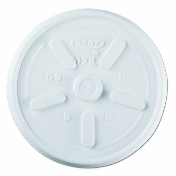 Dart 12JL White Vented Lid - 12 Series (Case of 1000)