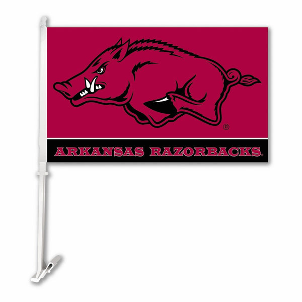 BSI NCAA Arkansas Razorbacks Car Flag With Wall Bracket