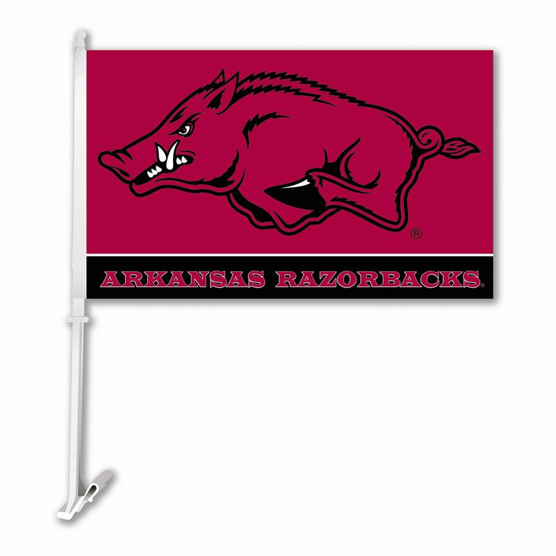 BSI NCAA Arkansas Razorbacks Car Flag With Wall Bracket