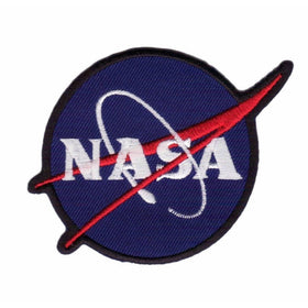 1 X " NASA " Iron On Patch Blue
