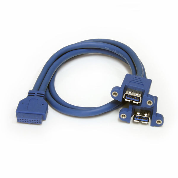 StarTech.com USB3SPNLAFHD 2 Port Panel Mount USB 3.0 Cable - USB A to Motherboard Header Cable F/F