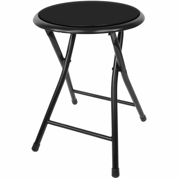 Trademark Gameroom Black Cushioned Folding Stool, 18"