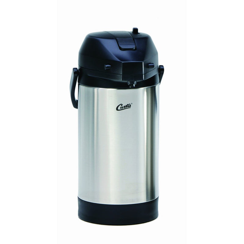 Wilbur Curtis Thermal Dispenser Air Pot, 2.5L S.S. Body S.S. Liner Lever Pump - Commercial Airpot Pourpot Beverage Dispenser - TLXA2501S000 (Each)