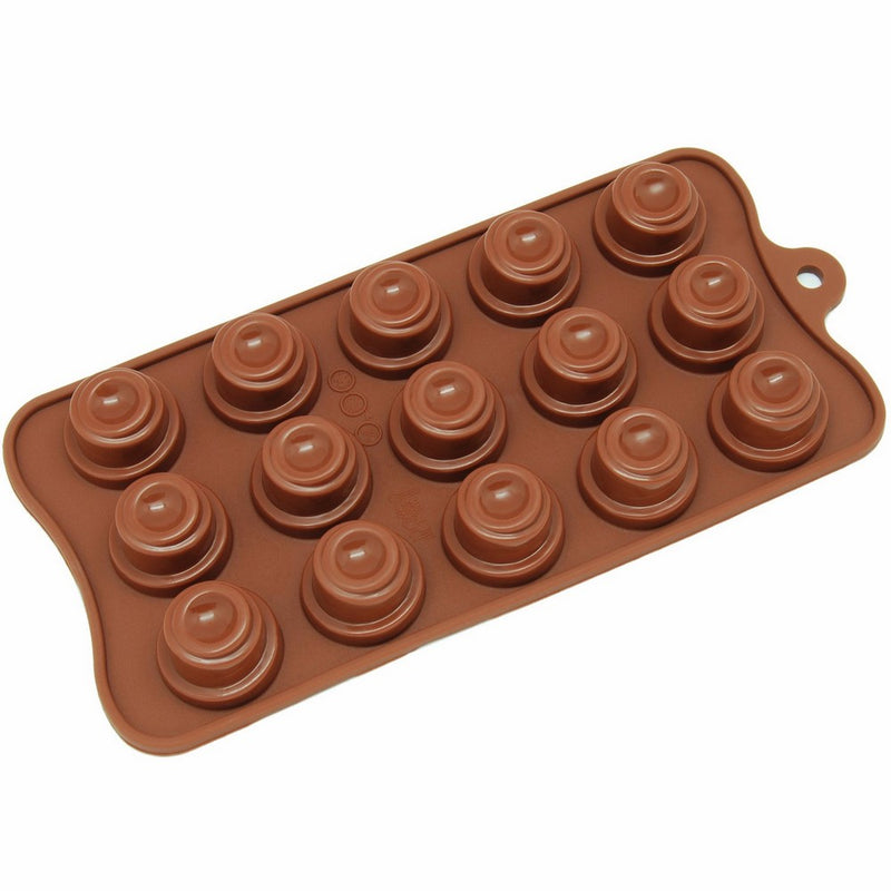 Freshware CB-609BR 15-Cavity Silicone Spiral Cone Chocolate, Candy and Gummy Mold