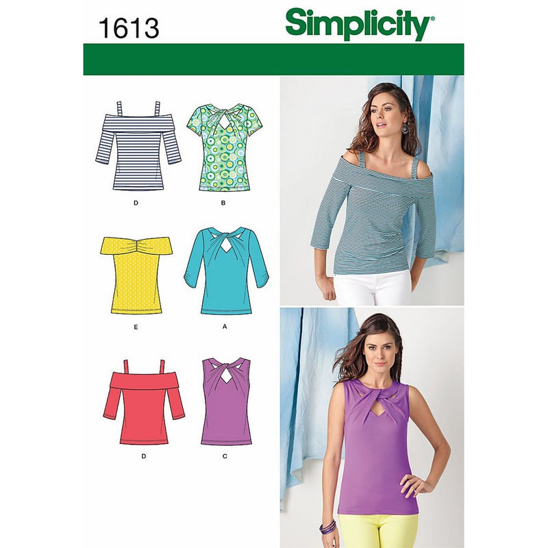 Simplicity Creative Patterns 1613 Misses' Knit Tops, D5 (4-6-8-10-12)