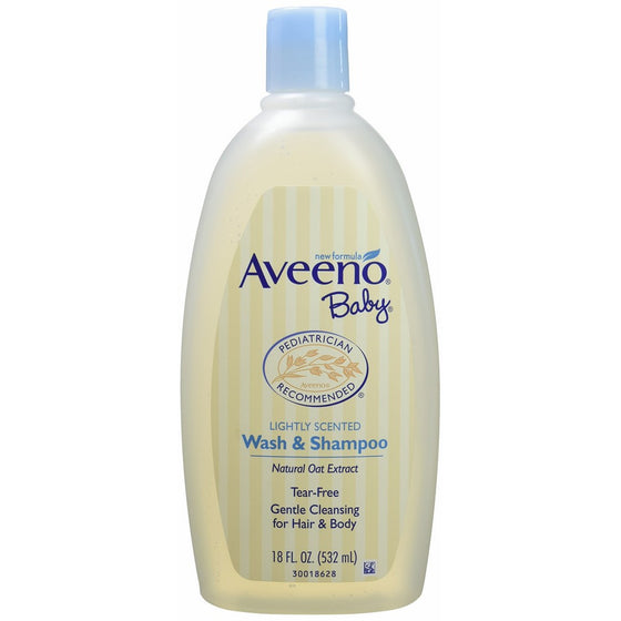 Aveeno Baby Wash and Shampoo,18 Fl. Oz, 2 Count