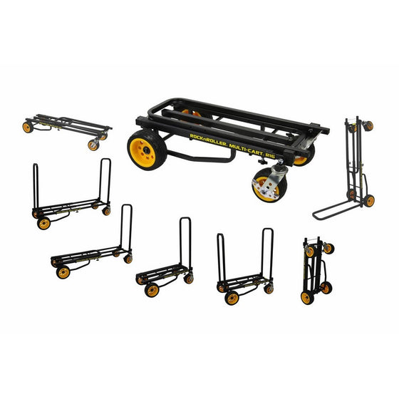 Rock-N-Roller R16RT (Ground Glider Max) 8-in-1 Folding Multicart / Hand Truck / Dolly / Platform Cart / 34" to 52" Telescoping Frame Load Capacity 600 lbs.