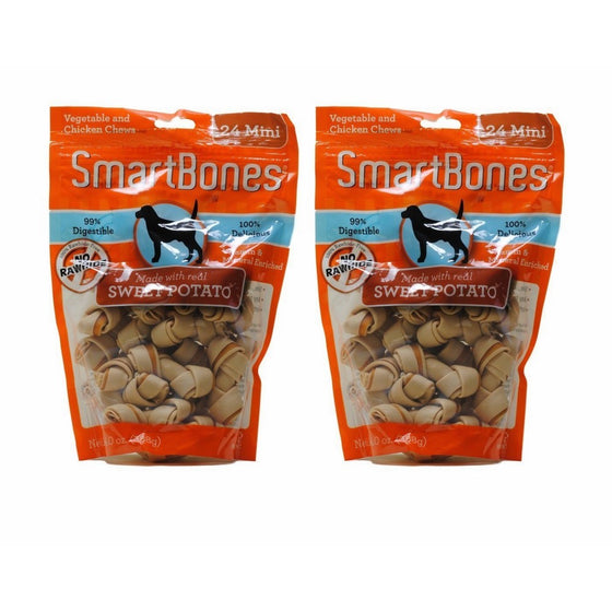 SmartBones Sweet Potato Dog Chews, Mini, 24ct (2 pack)