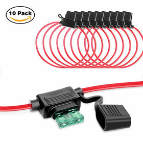 GOOACC Inline Fuse Holder 14AWG Wiring Harness ATC/ATO 30AMP Blade Fuse Automotive Fuse Holder - 10 Pack
