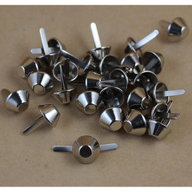 50 Pieces Nickel Color Plate Bottom Stud Bag Feet/Silver Cone Studs Purse Feet Spike Nailheads Brad 15mm leathercraft Findings