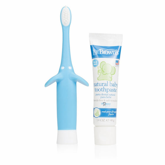 Dr. Brown's Infant-to-Toddler Toothbrush Set, 1.4 Ounce, Blue