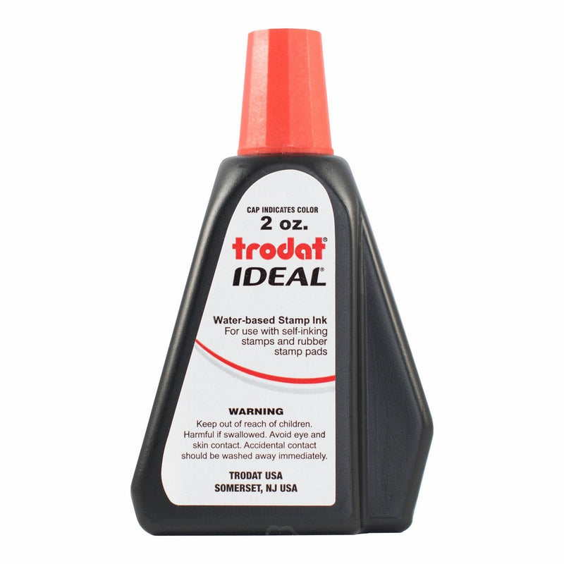 Trodat 53024Ideal Premium Replacement Ink for Use with Most Self Inking and Rubber Stamp Pads, 2 oz., Red